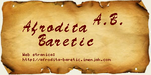 Afrodita Baretić vizit kartica